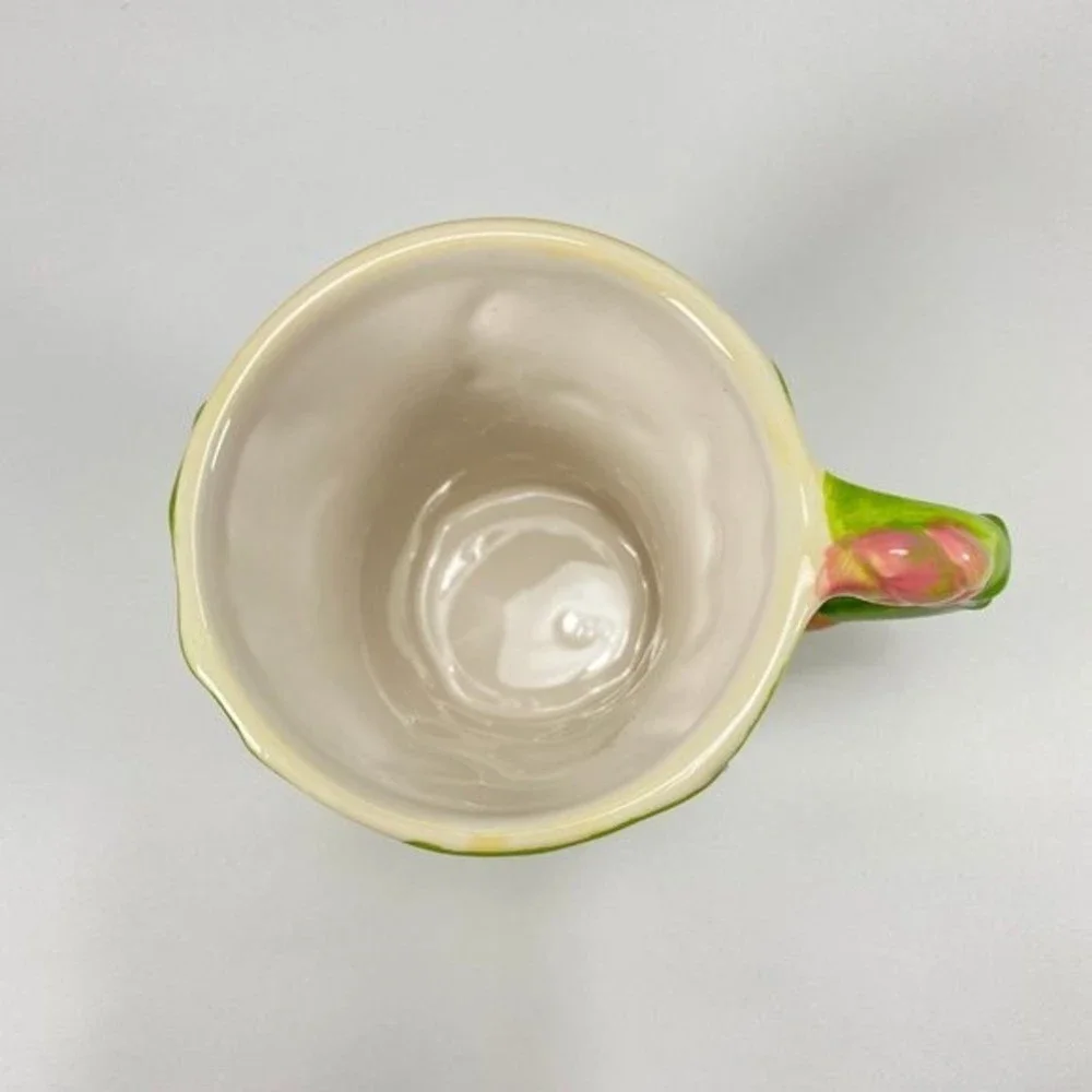 Pier 1 Imports Meditating Frog Mug Embossed Cup Yoga Frog Hand Painted